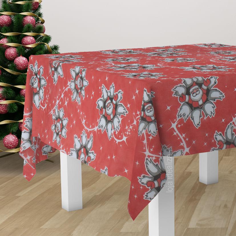 1 Toalha Mesa TNT Festa Feliz Natal Papai Noel 140x500