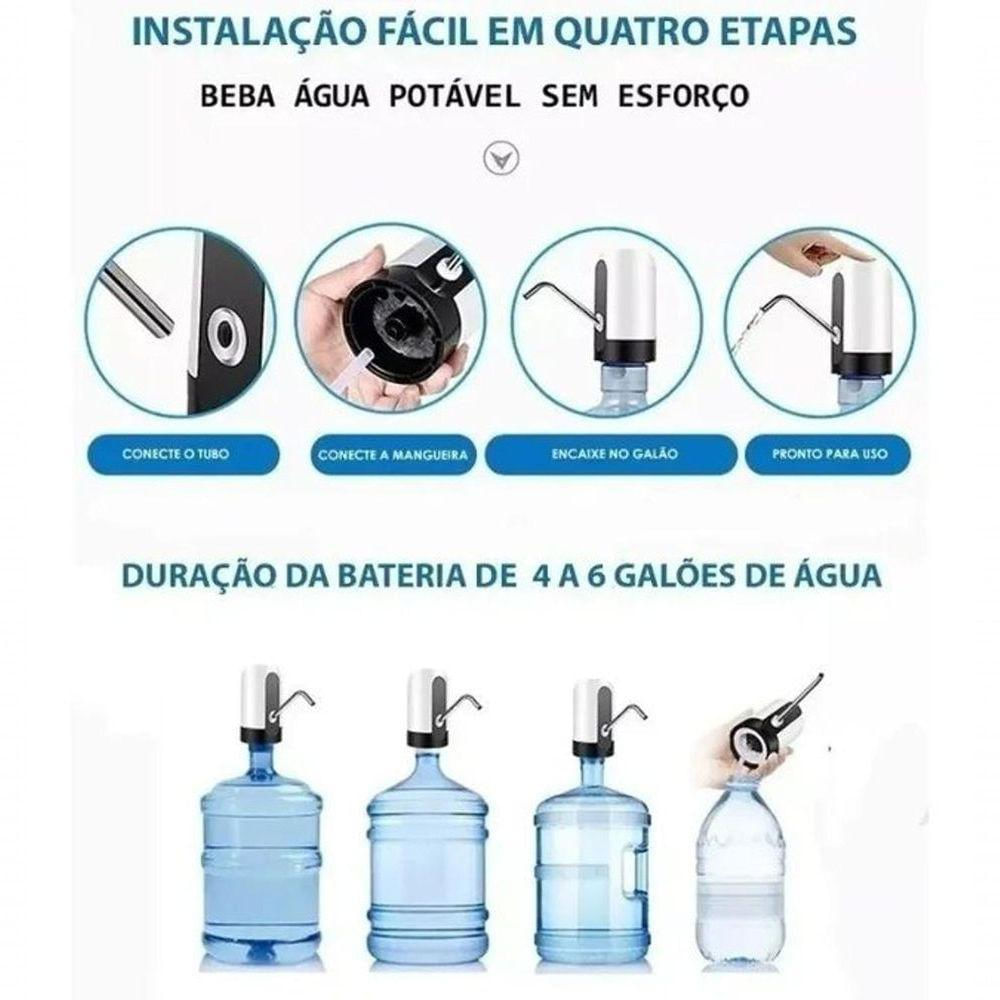 Bomba Elétrica Universal Para Galão De água Recarrgavel
