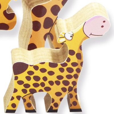 Quebra Cabeça Zoo Filhotes Madeira - Girafa - Amarelo - 73622 - Maninho Artesanatos