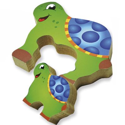 Quebra Cabeça Zoo Filhotes Madeira - Tartaruga - Colorido - 73700 - Maninho Artesanatos