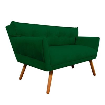 Kit 01 Namoradeira E 02 Poltronas Anitta Suede Verde