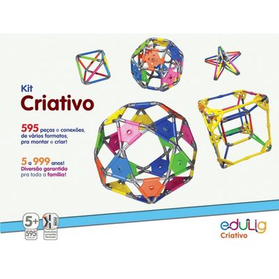 Quebra Cabeça Edulig Criativo - 560 peças e conexões - 6 cores - ABBNQZJ7U - Edulig