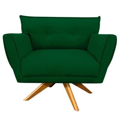 Kit 01 Namoradeira E 02 Poltronas Anitta Suede Verde