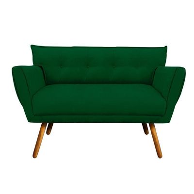 Kit 01 Namoradeira E 02 Poltronas Anitta Suede Verde