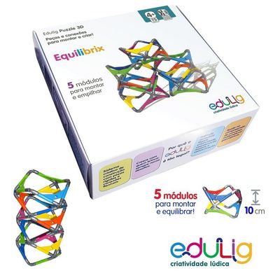 Quebra-cabeça Edulig Puzzle 3D Equilibrix - 75 peças e conexões - GXPXYR79K - Edulig