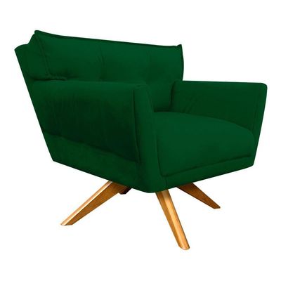 Kit 01 Namoradeira E 02 Poltronas Anitta Suede Verde