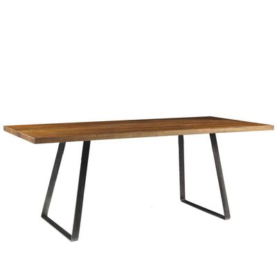 Mesa Sala de Jantar Cozinha Ogleary 160cm Grafite Madeira Maciça Rustic Brown - Gran Belo