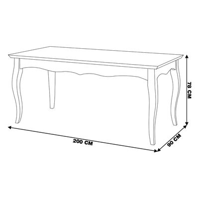 Mesa Sala de Jantar Cozinha Gallia 200cm Madeira Maciça e MDF Branco/Imbuia - Gran Belo