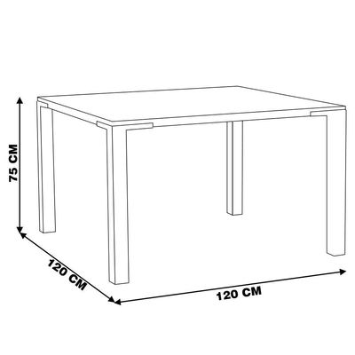 Mesa Sala de Jantar Cozinha Bladel Quadrada 120cm Grafite Madeira Maciça Rustic Brown - Gran Belo