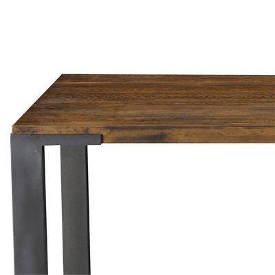 Mesa Sala de Jantar Cozinha Bladel Quadrada 120cm Grafite Madeira Maciça Rustic Brown - Gran Belo