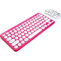 Kit Teclado e Mouse sem Fio Letron Hello KITTY Rosa