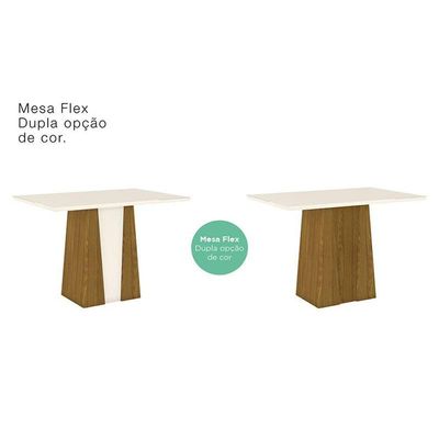 Mesa De Jantar Orus 120 Cm Tampo Reto Nature Off White - Henn