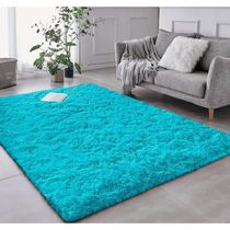 Tapete Sala Felpudo Peludo Turquesa 200 X 240 Cm