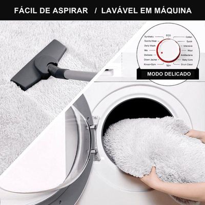 Tapete Sala Felpudo Peludo Branco 120 X 200 Cm