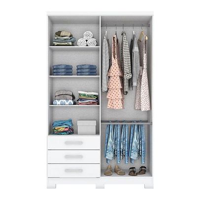 Guarda Roupa Solteiro Caju 4 Portas Branco - Henn