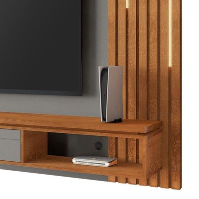 Painel Home Suspenso Ripado Led Tv Até 80 Polegadas Titanium Naturalle Hit Shop Jm