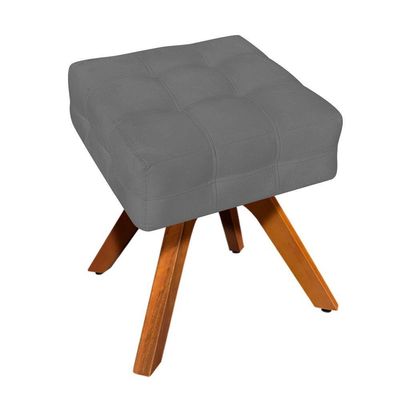 Kit 01 Poltrona E 01 Puff Elisa Suede Grafite