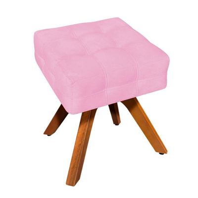 Kit 01 Poltrona E 01 Puff Elisa Suede Rosa Bebê