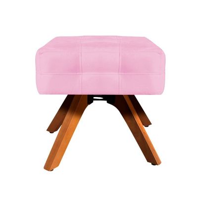 Kit 01 Poltrona E 01 Puff Elisa Suede Rosa Bebê