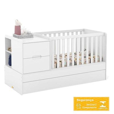 Berço Americano Multifuncional Formare Branco Acetinado Colchão - Matic