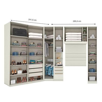 Quarto Modulado Solteiro Ambiente 4 Seletto 6 Peças Areia - Henn
