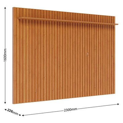 Rack Bancada Classic 3 Gavetas Com Painel Para Tv Suspenso Ripado Loft 2.2 Off White Nature - Imcal