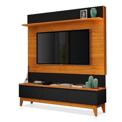Painel Para Tv Ambiente Antalya Freijó Preto - Luapa