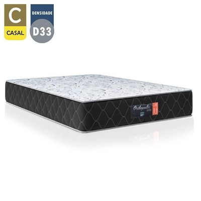 Cama Box Baú Casal + Colchão Semi Ortopédico Extra Firme Espuma D33 Prime Colchões 72x138x188 Preto