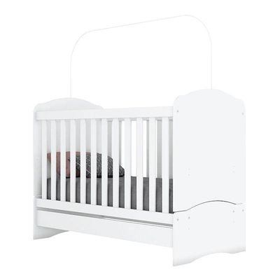 Berço Nacional Bala De Menta E Cômoda Infantil Pique-esconde Branco