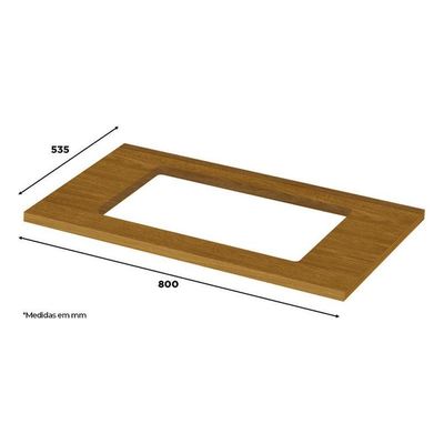 Balcão 2 Portas 80 Cm Nova York Branco Com Tampo Para Cooktop Nature - Henn