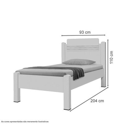 Cama Solteiro Paris Branco Com Colchão - Gabrielli