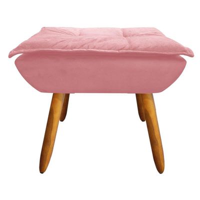 Kit 02 Poltronas Opala Com 01 Puff Opala Suede Rose