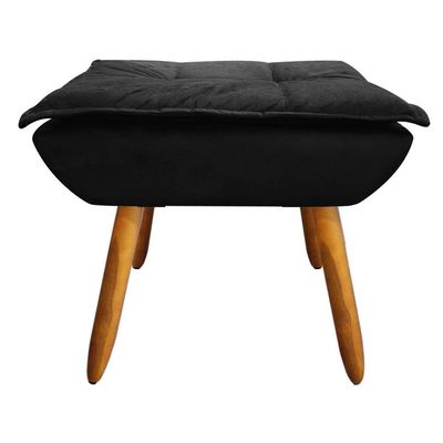 Kit 02 Poltronas Opala Com 01 Puff Opala Suede Preto