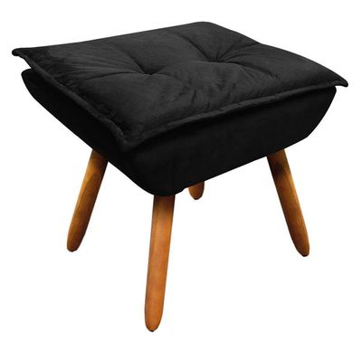 Kit 02 Poltronas Opala Com 01 Puff Opala Suede Preto