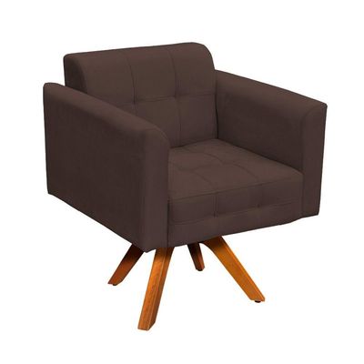 Poltrona Elisa Suede Marrom