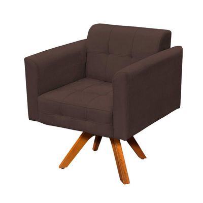 Poltrona Elisa Suede Marrom