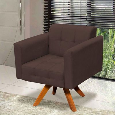 Poltrona Elisa Suede Marrom