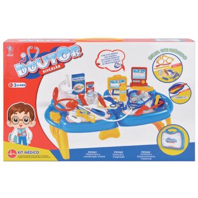Brinquedo Infantil Kit Médico Maleta - Azul - Fenix