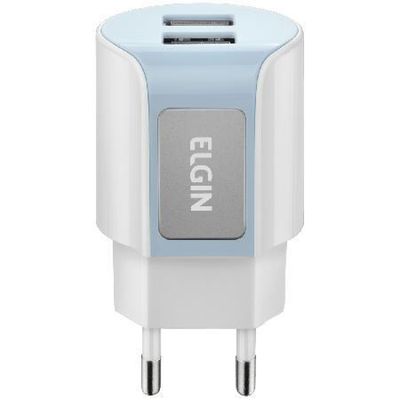 Carregador de Tomada com 2 Saida USB 5V 2.1A, Bivolt