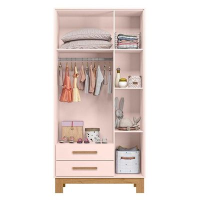 Guarda Roupa Infantil Q Encanto Slim 4340 Rosa Acetinado - Qmovi