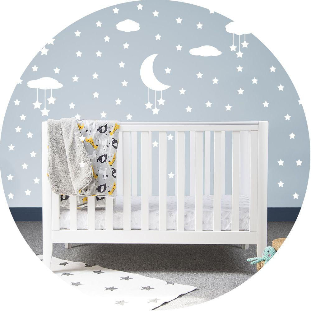 Adesivos Decorativos De Parede Infantil Nuvens Lua Estrelas
