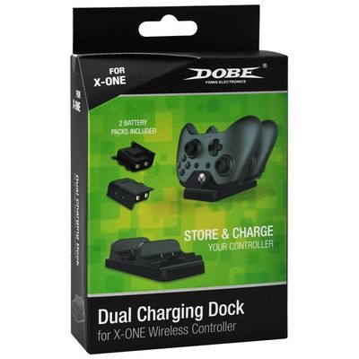 Carregador Dual Power Dock com 2 Baterias para Controle Xbox One Dobe