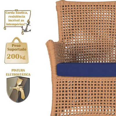 2 Sofás E Mesa Igapó Alumínio Fendi Corda Náutica E10 Trama Terra Cota