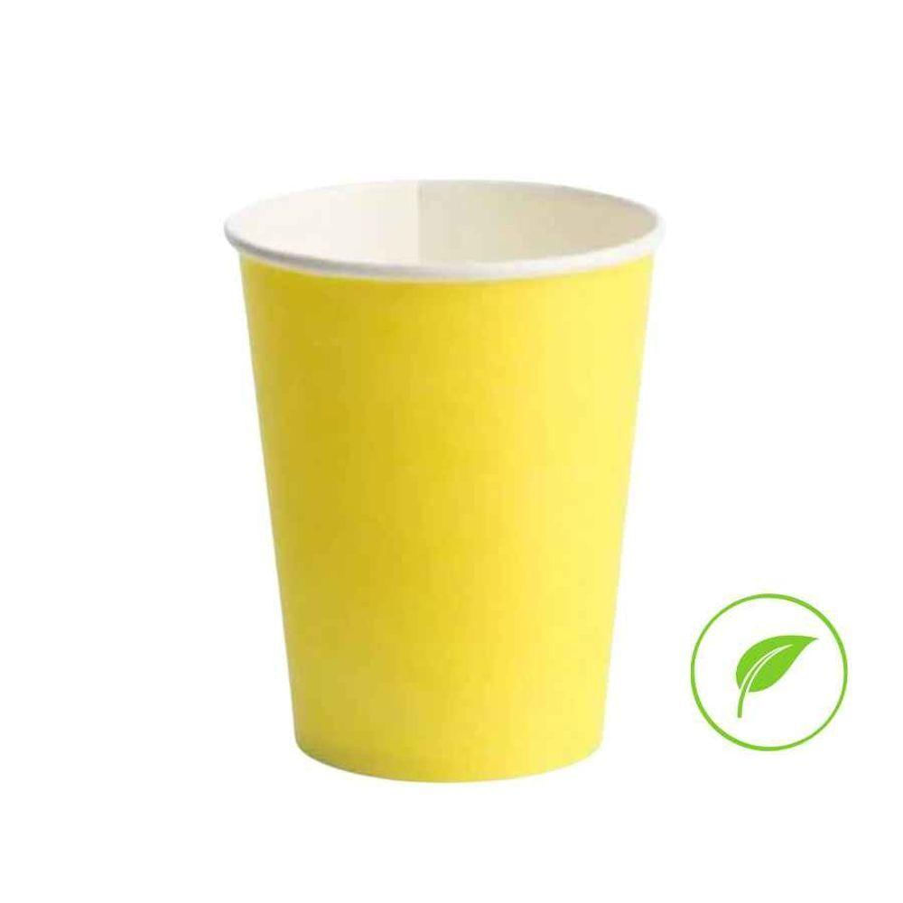 Copo Papel Liso Amarelo - Silver Festas - Com 10 Unidades