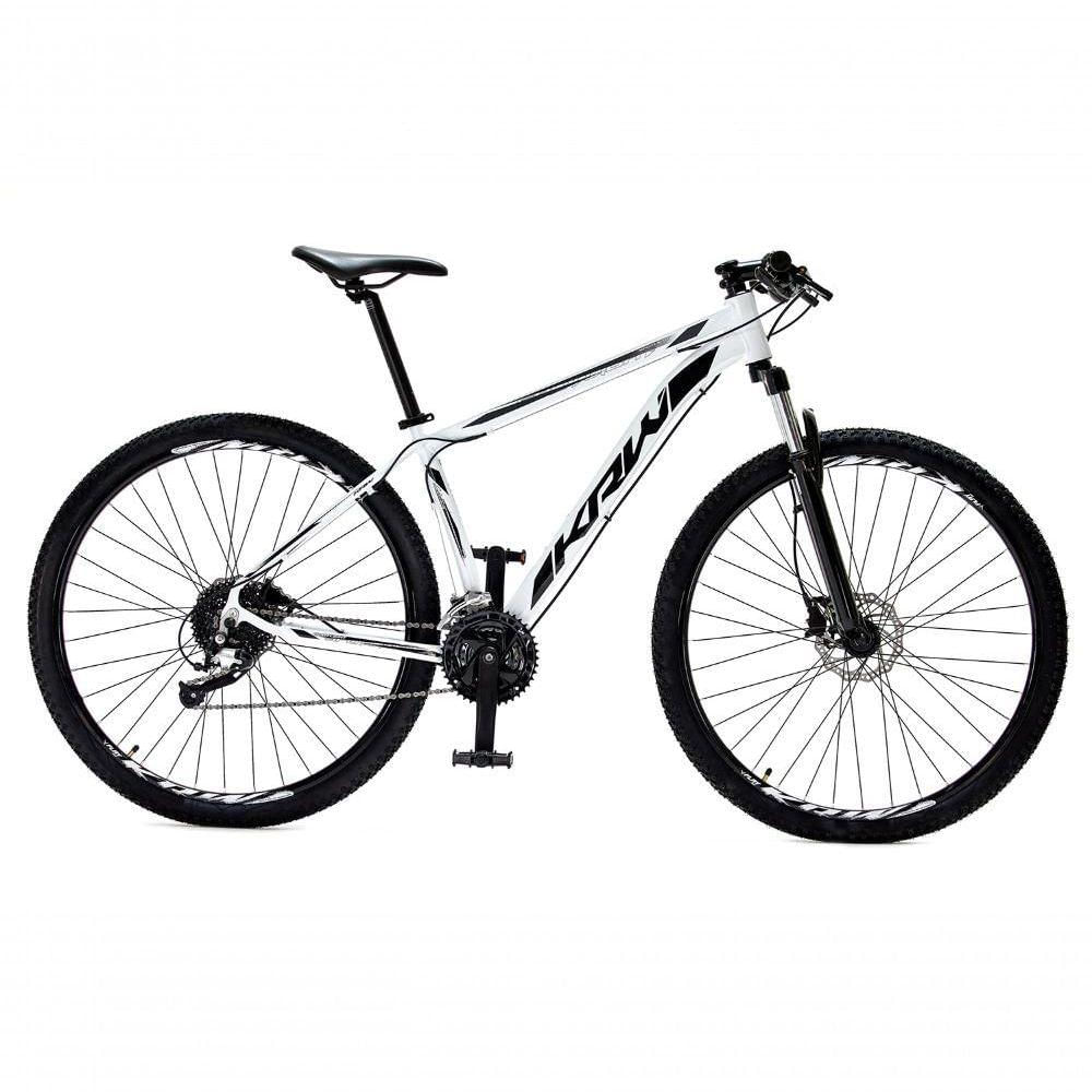 Bicicleta Aro 29 Krw Alumínio 24 Vel Freio Hidráulico Suspensão Dianteira S2 19 Branco-Preto