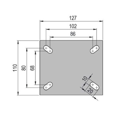 Rodizio Inox Industrial Base Fixa 6 Pol. Anti-Risco 550 Kg