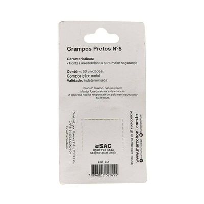 Grampos Pretos N5 Bonitta Com 50 Unid, 635bt