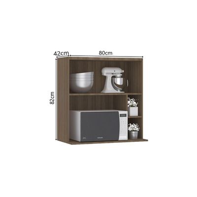 Armário Aéreo 80cm 1Porta Micro-ondas Aspen Vanilla Bege