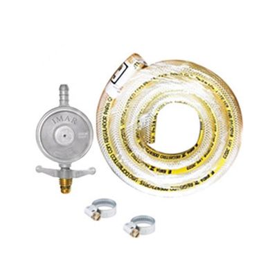 8 Kit Gás Bp 1kg Completo (válvula, Mangueira 1,25m E 2 Abraçadeiras) - Imar