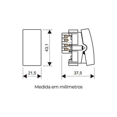 Módulo Interruptor Bipolar Paralelo Fame Habitat Black 16a Preto
